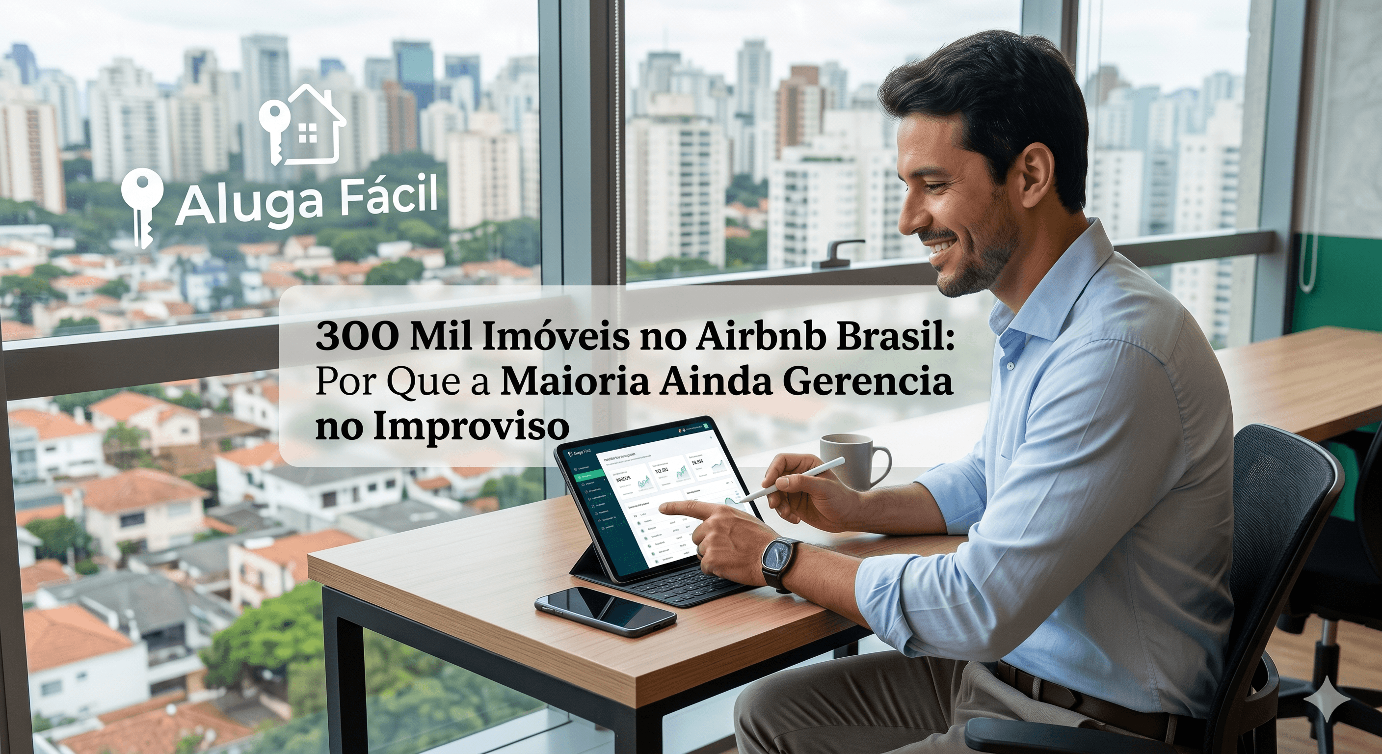 Capa do artigo: 300 mil imóveis no Airbnb Brasil: por que a maioria ainda gerencia no improviso