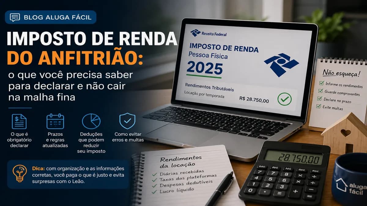 Capa do artigo: Imposto de Renda para Anfitriões: Tudo que Você Precisa Saber | Guia Completo