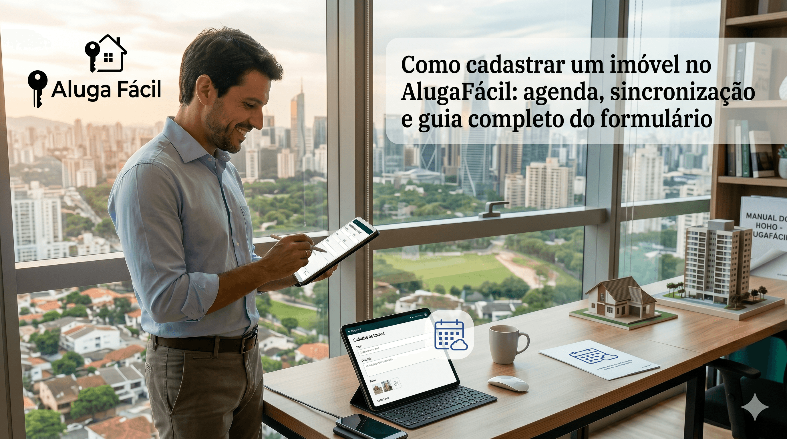 Imagem de capa do artigo Como cadastrar um imóvel no AlugaFácil: agenda, sincronização e guia completo do formulário