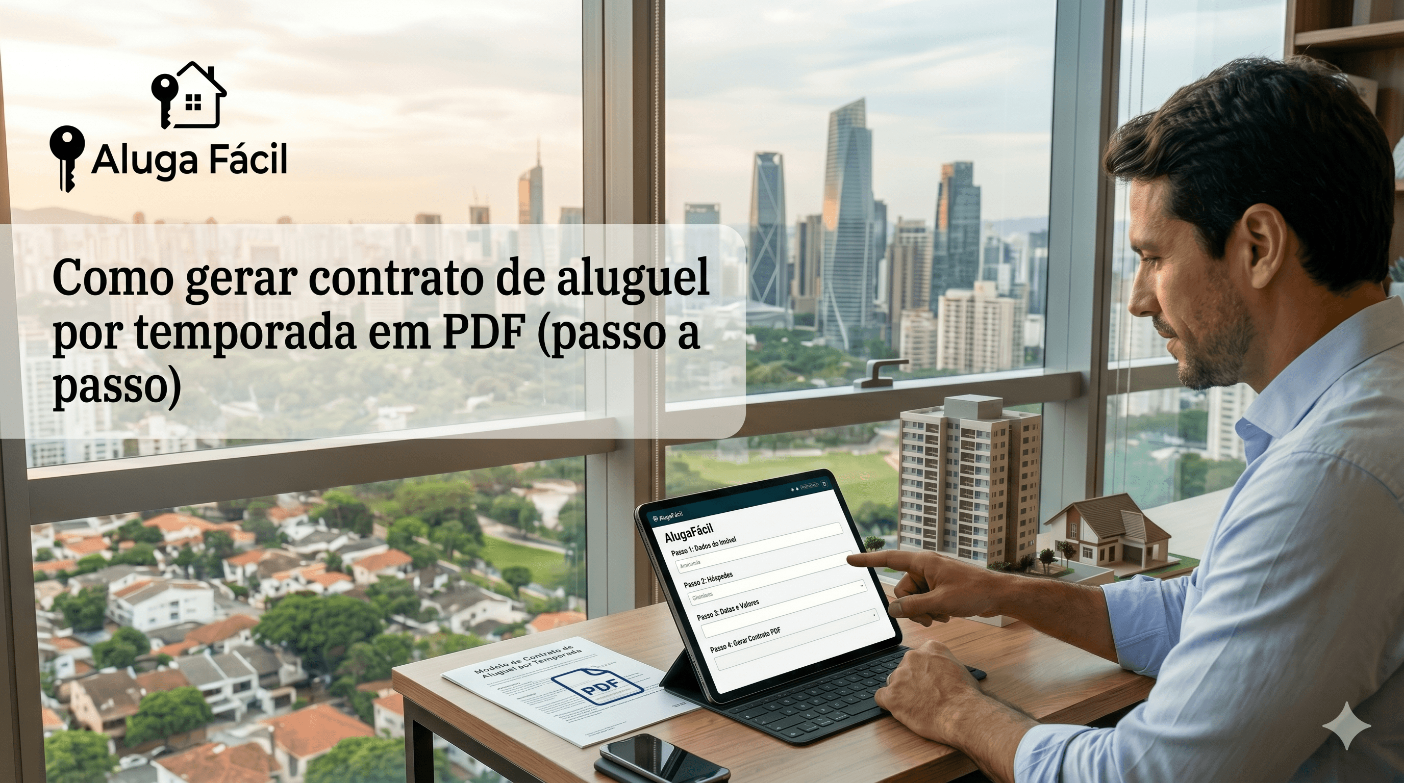 Capa do artigo: Como gerar contrato de aluguel por temporada em PDF (passo a passo)
